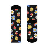 Happy Vibes Socks – Colorful Flowers, Suns, and Smiles All Over