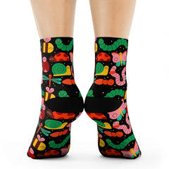 Bug Party Socks – Colorful Insect Print for Bold & Playful Style