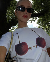 Cherry Bra Graphic T-Shirt – Quirky Bold Fruit Print Tee for Summer