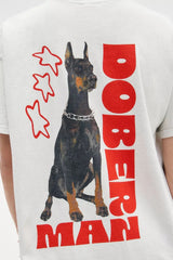 Doberman Graphic T-Shirt – Bold Dog Print Oversized Streetwear Tee