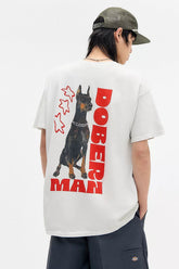 Doberman Graphic T-Shirt – Bold Dog Print Oversized Streetwear Tee