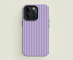 Purple & Pink Striped Phone Case – Bold Candy Stripe Aesthetic