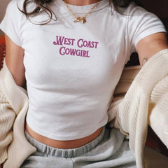 West Coast Cowgirl Crop Top – Retro Western Graphic Tee
