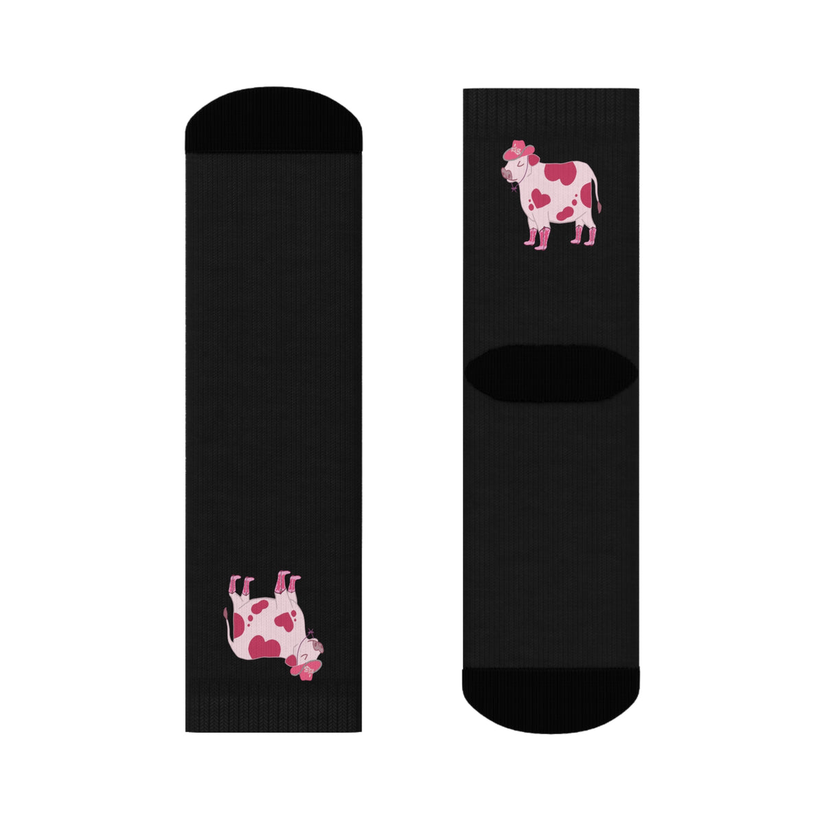 Cute Pink Cow Socks – Heart-Spotted & Full of Personality