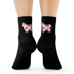 Cute Pink Cow Socks – Heart-Spotted & Full of Personality