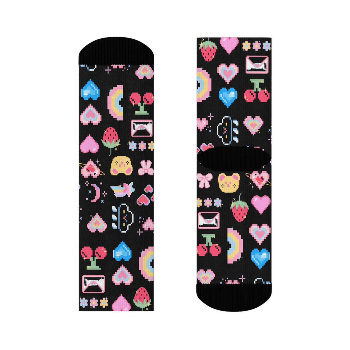 Pixel Love Socks – Retro Gamer Style with a Sweet Twist