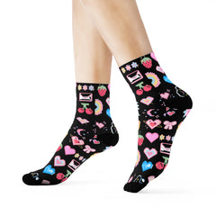 Pixel Love Socks – Retro Gamer Style with a Sweet Twist