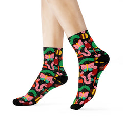 Bug Party Socks – Colorful Insect Print for Bold & Playful Style