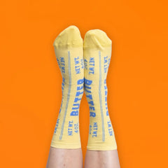 Butter Me Up Socks – Cute Kitchen Conversion Print for Bakers