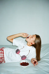 Cherry Bra Graphic T-Shirt – Quirky Bold Fruit Print Tee for Summer