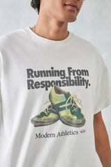Running from Responsibilities T-Shirt – Funny Sneaker Graphic Oversized Tee