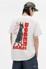 Doberman Graphic T-Shirt – Bold Dog Print Oversized Streetwear Tee