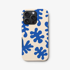 Beige & Blue Abstract Phone Case – Artsy Modern Splash Design