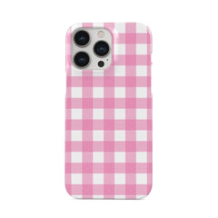 Pink Candy check Phone Case – Glossy Hard Shell Cover